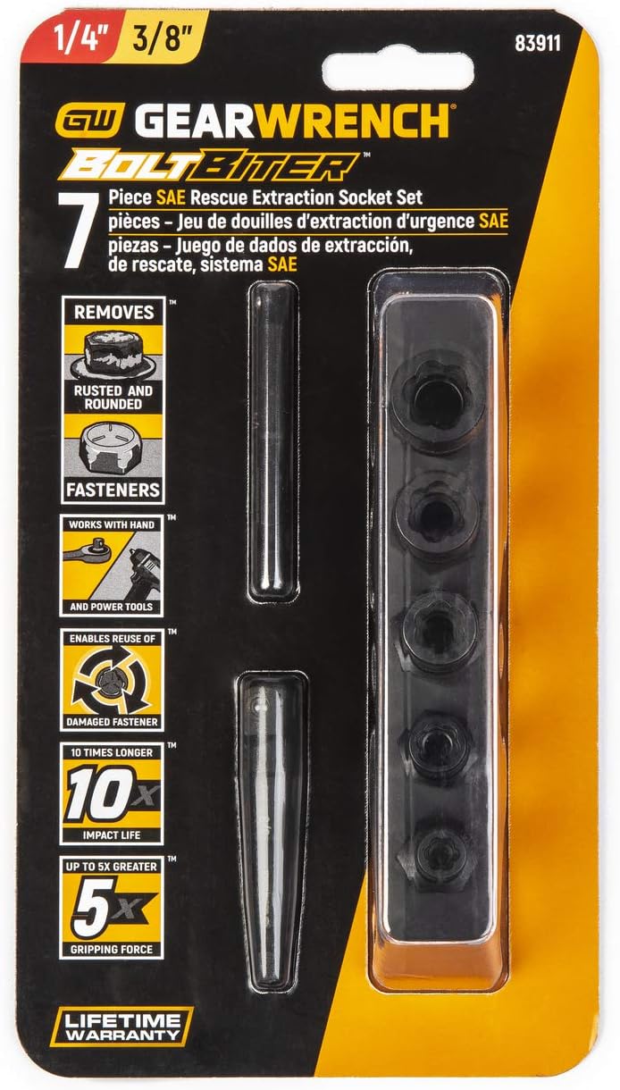 GEARWRENCH 83911 Steckschlüsselsatz, 1/4 und 3/8 Zoll (0,95 cm) 7 Stück SAE, 7 Stück SAE