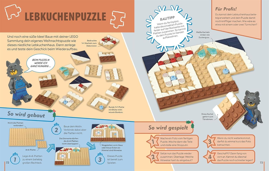 LEGO® Weihnachten Das Spielebuch: 55 festliche Brettspiele, Rätsel, Puzzle, Bauduelle – inkl. 60 wei