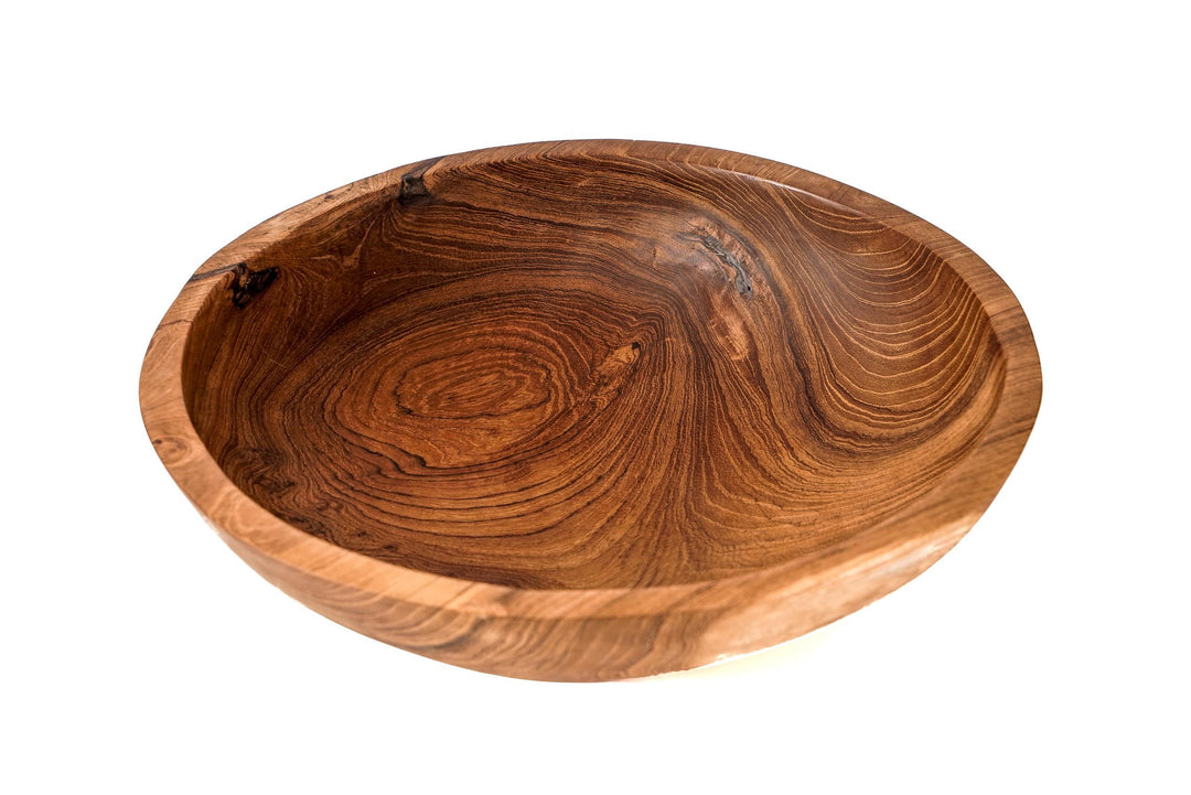 Windalf Holzschale YULI Ø 27-30 cm Servierschale Obstschale Salatschale Handarbeit