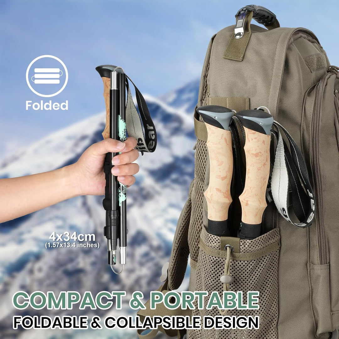 aiGear Premium Wanderstöcke | 2 Pack | Ultraleicht Verstellbare 7075 Aluminium Trekkingstöcke | mit