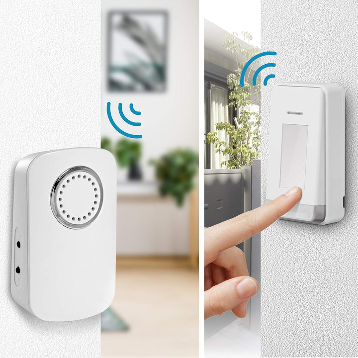 Avidsen Funkklingel, batterielose Türklingel, Kinetic Funkgong | 100 m, 9 Klingeltöne, bis 80 dB