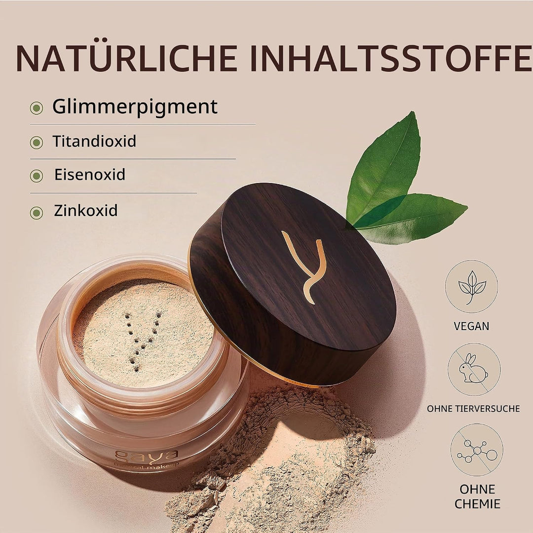 Veganes Mineralpuder – Fixierendes Make-up-Pulver, 4-in-1, multifunktional, vollständige Abdeckung,