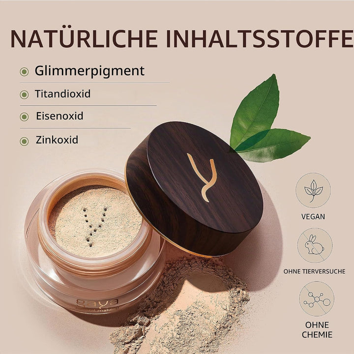 Veganes Mineralpuder – Fixierendes Make-up-Pulver, 4-in-1, multifunktional, vollständige Abdeckung,