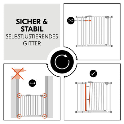 hauck Treppenschutzgitter Türschutzgitter Clear Step Autoclose 2 Set inkl. 9 cm Verlängerung für Bre