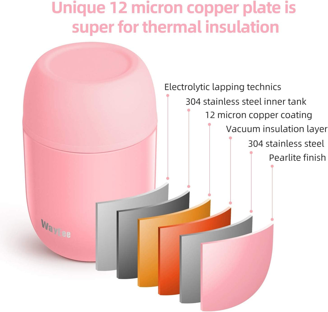 Thermobehälter für Essen 450ml Speisegefäss Edelstahl Speisebehälter Babybrei Isolierbehälter mit Lö