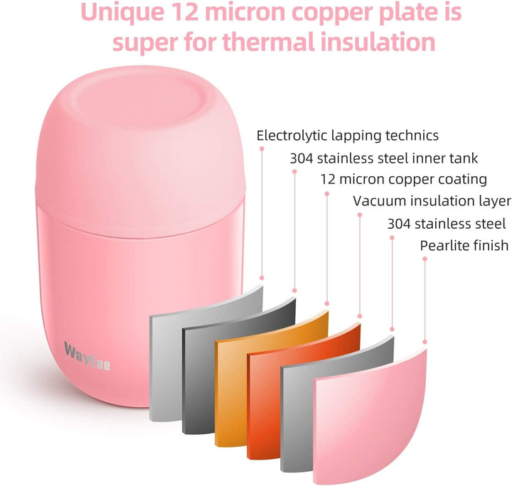 Thermobehälter für Essen 450ml Speisegefäss Edelstahl Speisebehälter Babybrei Isolierbehälter mit Lö