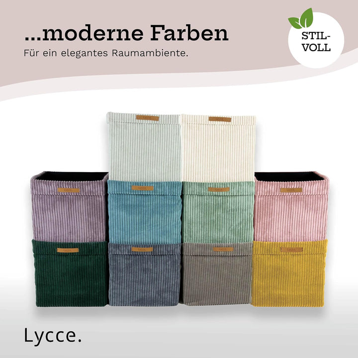 Kallax Box aus trendigem Cordstoff | Aufbewahrungskorb für Kallax Regal | Faltbox 33 x 33 x H31 cm m