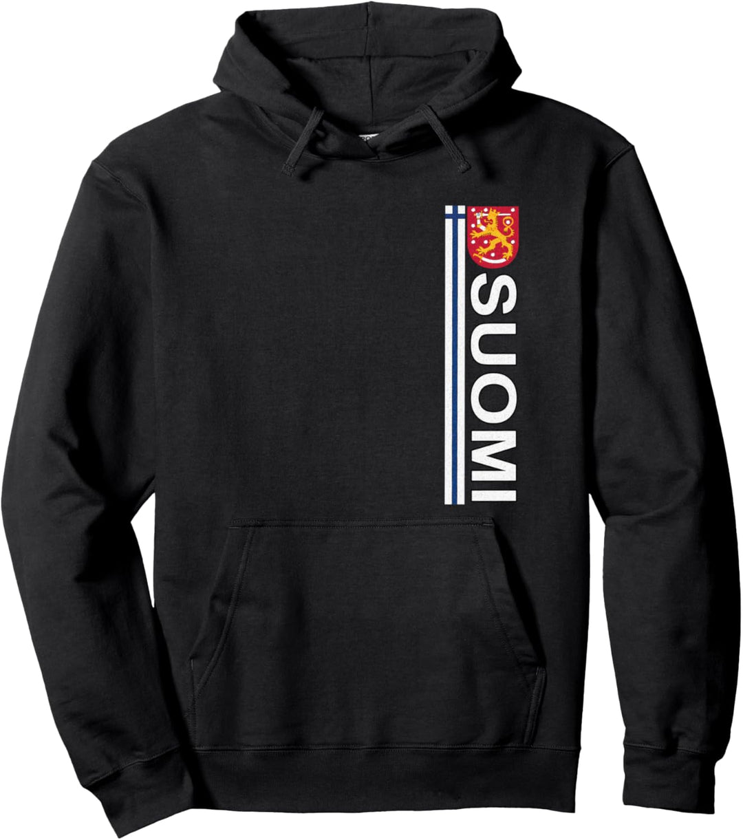 Suomi Sport Style Retro Vertikal Finnland Pullover Hoodie