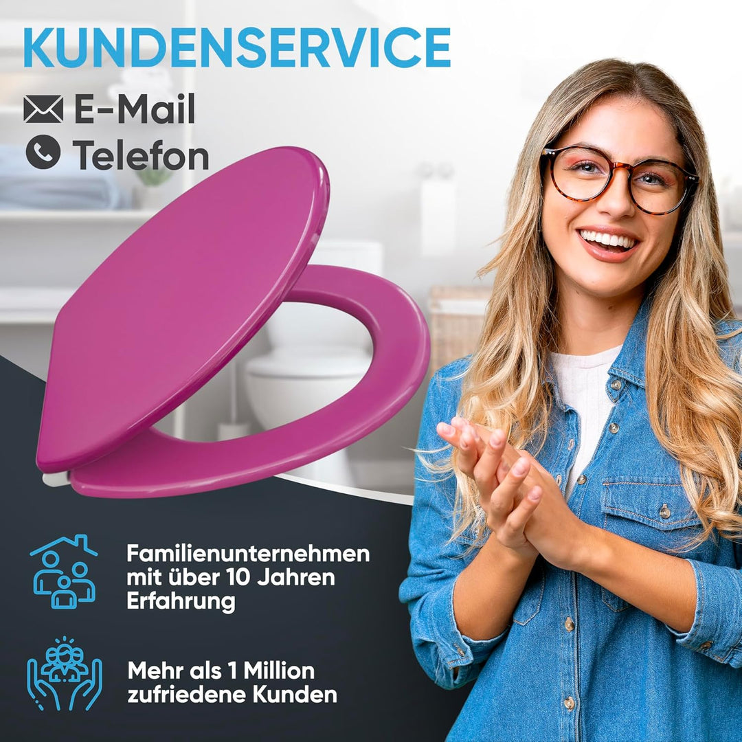 Sanilo WC Sitz mit Absenkautomatik & Schnellverschluss, Toilettendeckel per Knopfdruck abnehmbar, ei