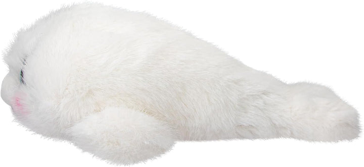 Depesche 13772 Princess Mimi - Kuscheltier Robbe Robby, mit weichem Fell in Weiss und blauen Glitzer