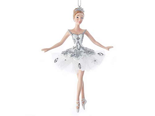 Baumschmuck Ballett Tänzerin - Baumkugel Ballerina, Weihnachtsdeko, Christbaumkugel (Weiss) Weiss, W