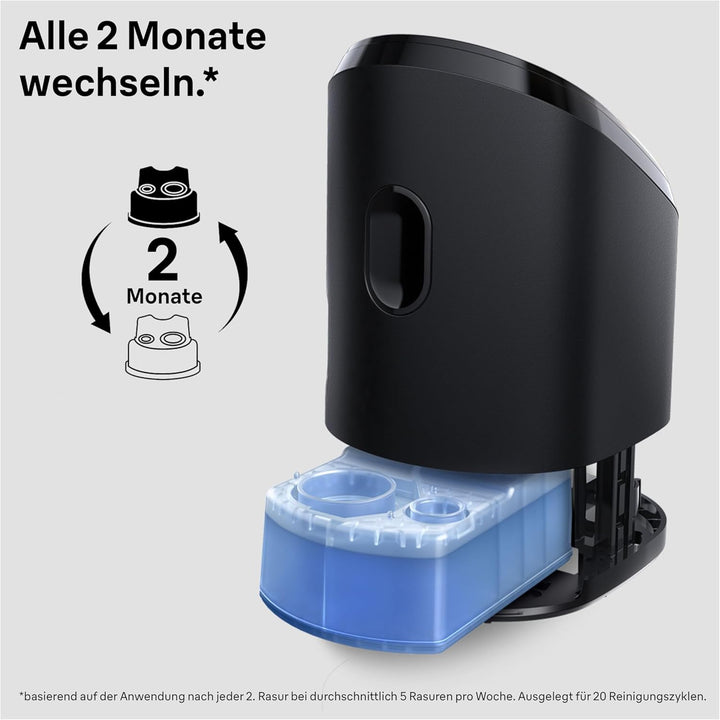 Braun 3-in-1 ShaverCare Reinigungskartuschen für Reinigungsstationen – ORIGINAL Kartuschen – Reinigt