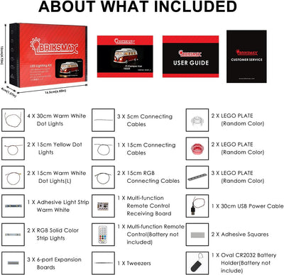 BRIKSMAX LED-Beleuchtungsset für LEGO-10220 T1 Camper Van – kompatibel mit Lego Creator Expert Baust