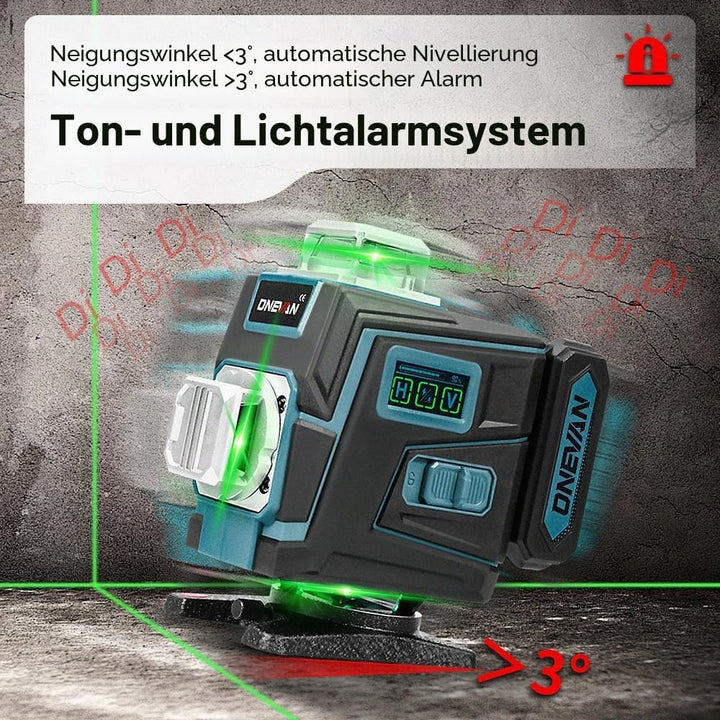 Kreuzlinienlaser mit Stativ, 4 x 360° Laser Wasserwaage, 4D 16 Laser Level, Selbstnivellierend ±3°,