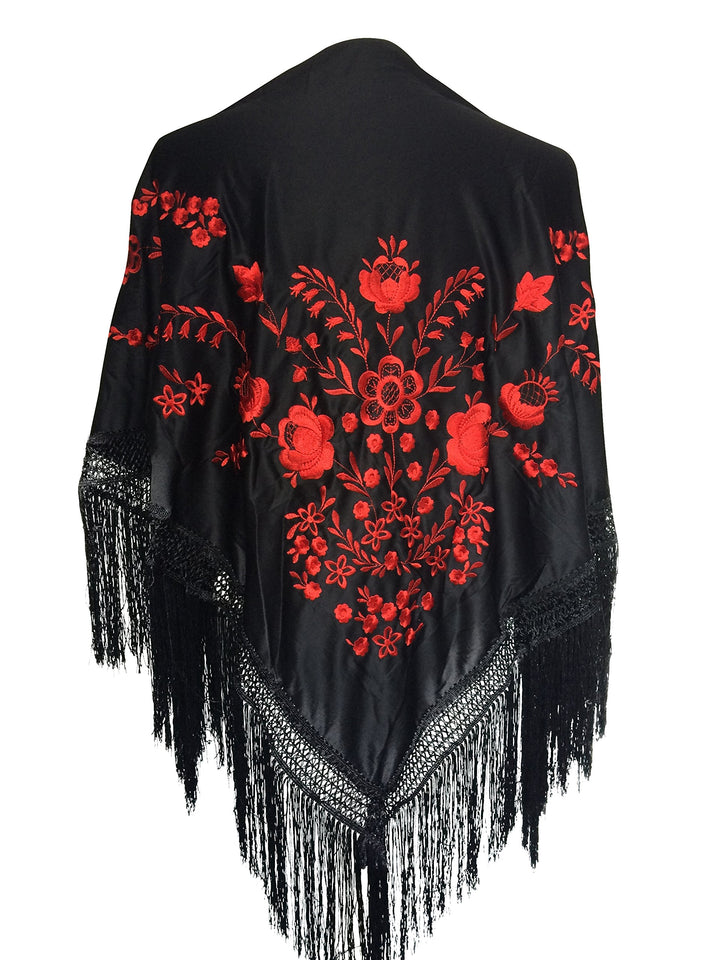 La Senorita Damen #34 Mode-Schal (1er Pack) M Schwarz Rot, M Schwarz Rot