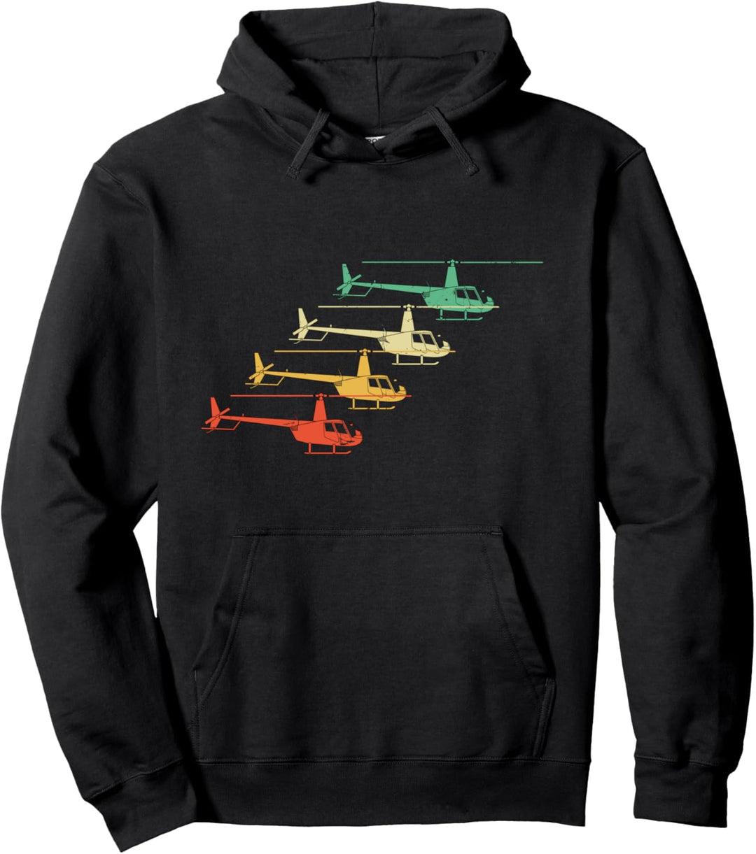 Retro Helikopter Pilot Heli - Luftfahrt Vintage Hubschrauber Pullover Hoodie