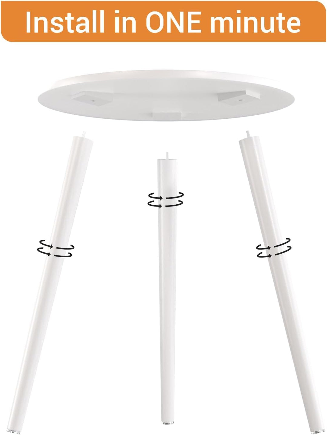 APICIZON Beistelltisch, Couchtisch rund Ø 42 cm, Höhe 51 cm, Sofatisch mit Beinen aus Massivholz, Sk