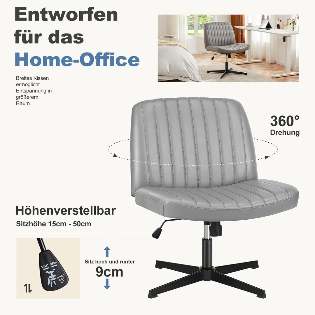 DUMOS Bürostuhl Ohne Armlehne, Teddysamt und Bequemes Netzgewebe Criss Cross Chair, mit Verbreiterte