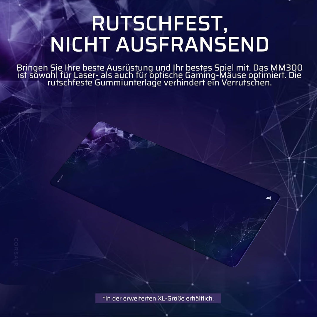 Corsair MM300 Sci-Fi Dark Gross Anti-Fray-Stoff-Gaming-Mauspad – 45cm x 40cm, Textilgewebe, rutschfe
