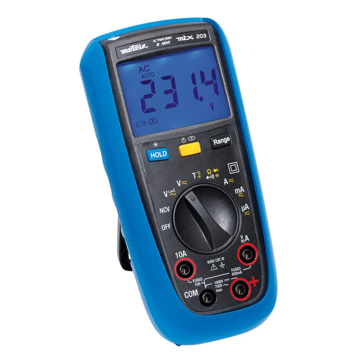 Metrix MTX 203 Hand-Multimeter digital Spritzwassergeschuetzt (IP54) CAT III 600V Anzeige (Counts):,