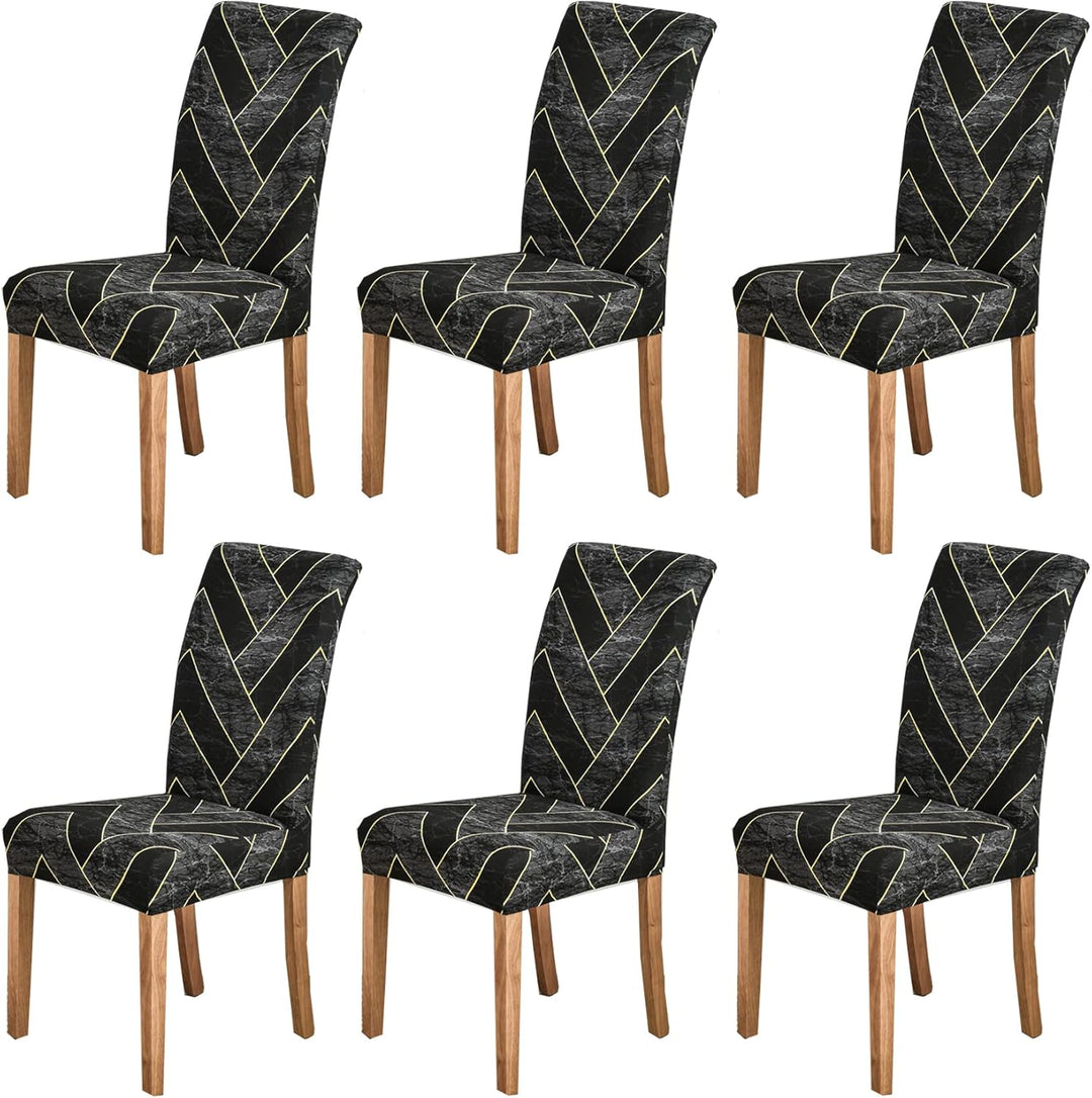 HZDHCLH Stuhlhussen 6er Set Stuhlbezüge Stretch abnehmbar, waschbar, Esszimmerstuhl-Schutzsitz für H