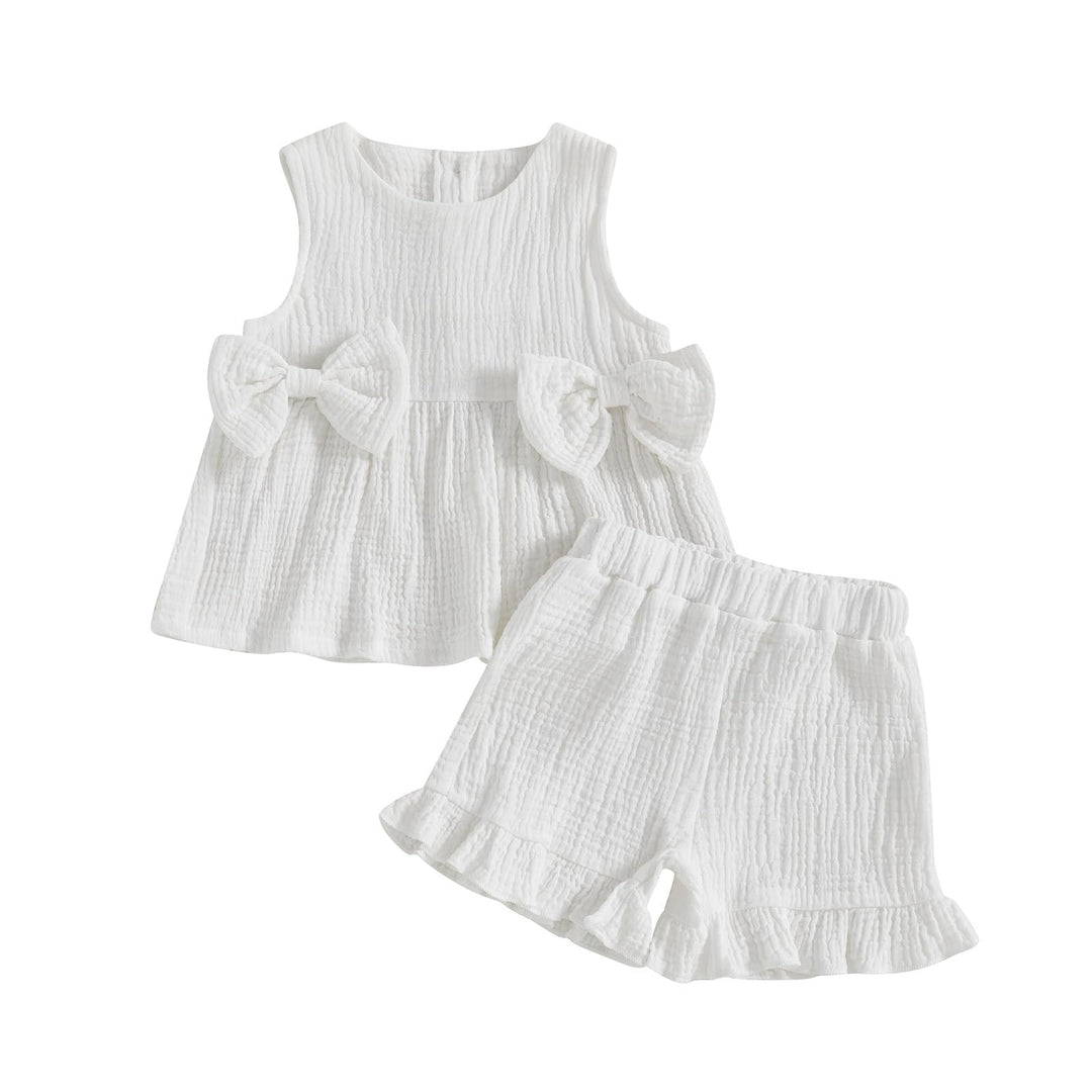 Loalirando Baby Mädchen Musselin Kleidung Set Ärmellos Oberteil + Shorts Sommer Outfits Kinderkleidu