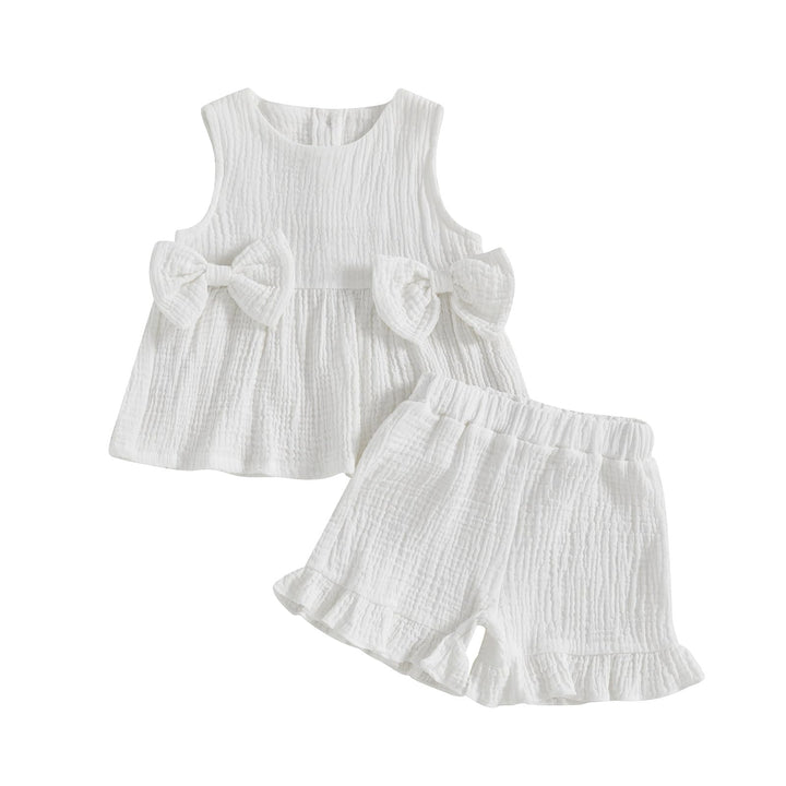 Loalirando Baby Mädchen Musselin Kleidung Set Ärmellos Oberteil + Shorts Sommer Outfits Kinderkleidu