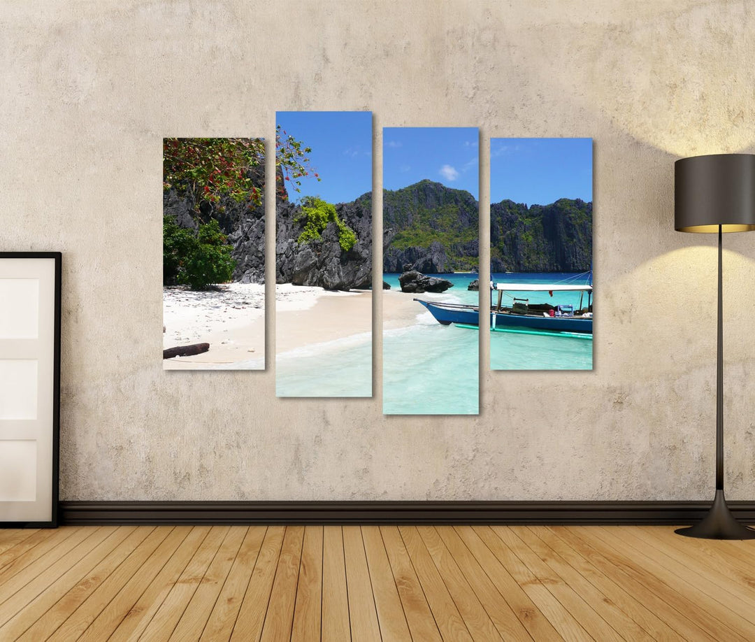 islandburner Bild auf Leinwand Strand Auf Den Philippinen Bilder Wandbilder Poster Leinwand 130x80cm