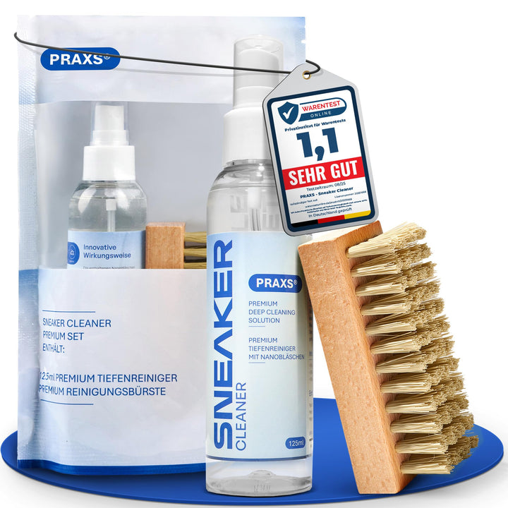PRAXS® Sneaker Reiniger Set – Schuhreiniger & Sneaker Cleaner für Wildleder, Nubuk, Suede & Stoff –