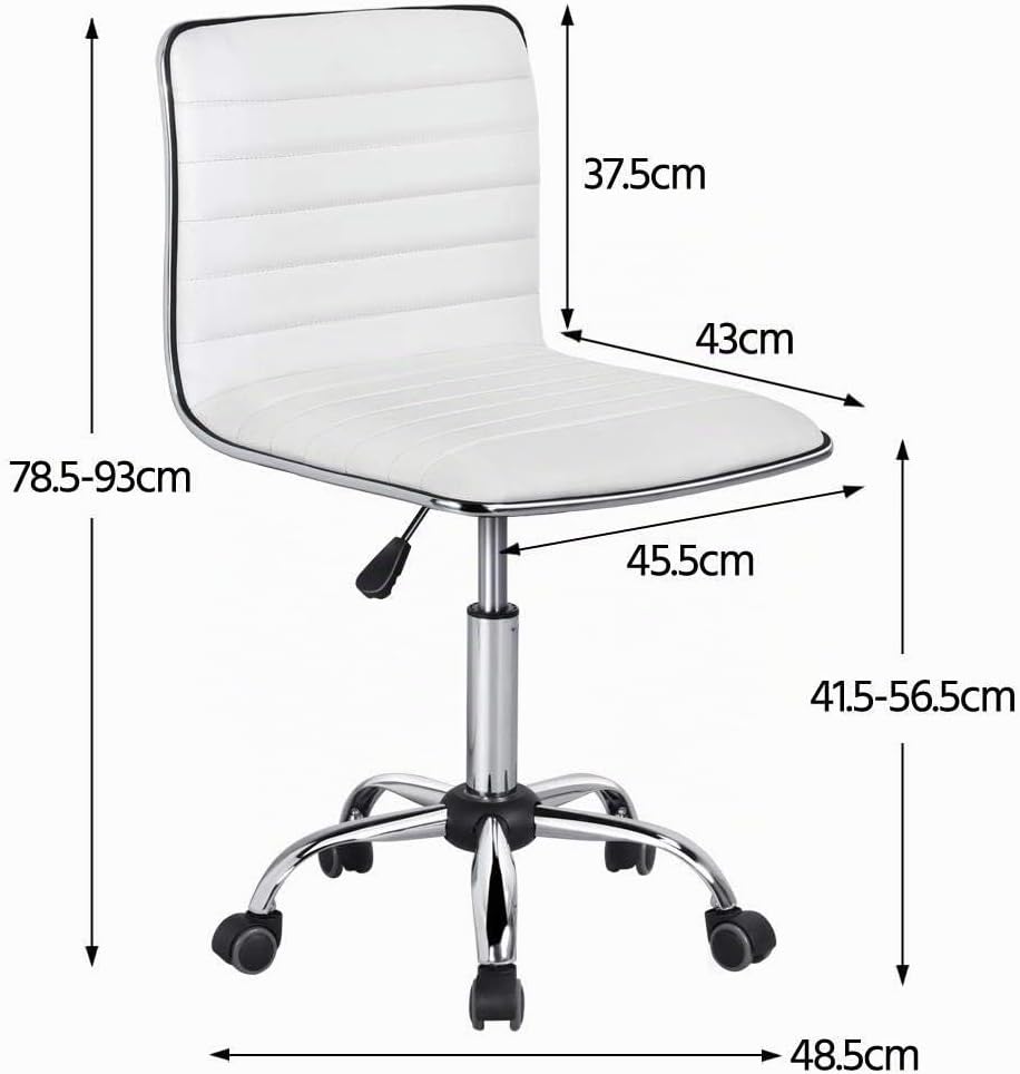 Yaheetech Bürostuhl, ergonomischer schreibtischstuhl, Drehstuhl ohne Armlehne, Chefsessel mit Laufro