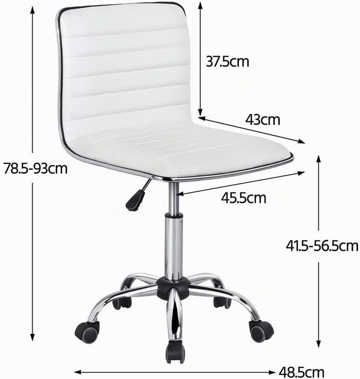 Yaheetech Bürostuhl, ergonomischer schreibtischstuhl, Drehstuhl ohne Armlehne, Chefsessel mit Laufro