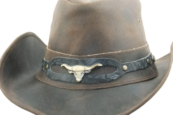 Black Jungle Ontario Outdoor Western Lederhut Australien Cowboy Lederhüte Reiterhut Unisex, Braun