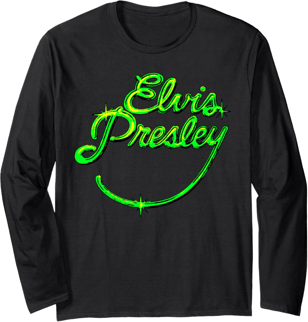 Elvis Presley Official Retro Script Langarmshirt