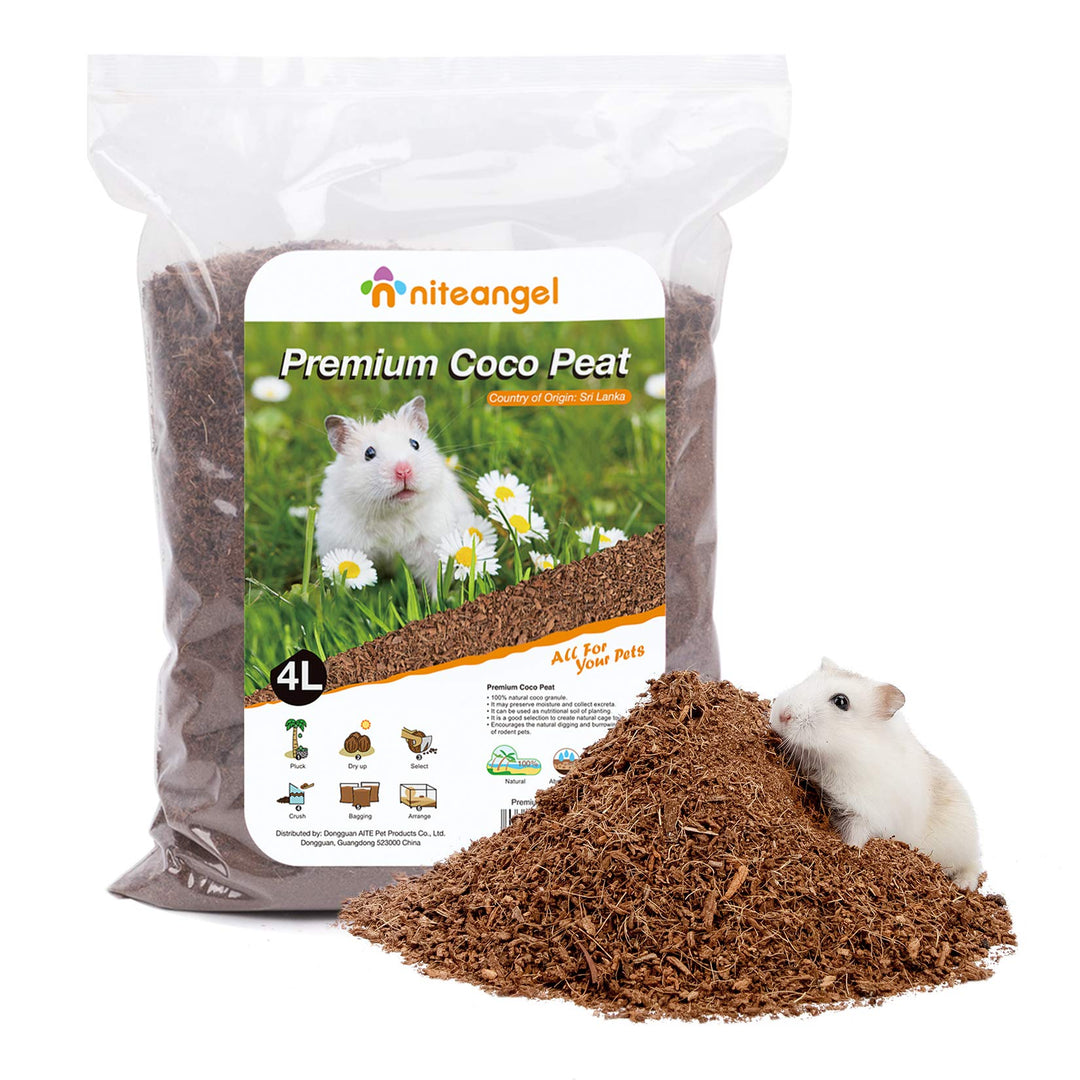 Niteangel Natürliches Kokosnuss-Hamster-Einstreu und Haustierstreu für Zwerghamster, Gerbils, Mäuse,