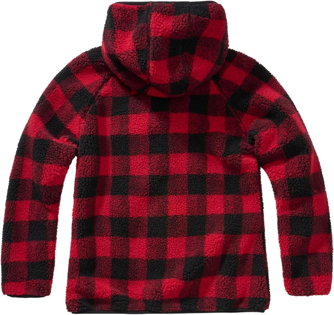Brandit Women Teddyfleece Jacket Hooded, many colours, Grössen XS bis 5XL XS red/black, XS red/black