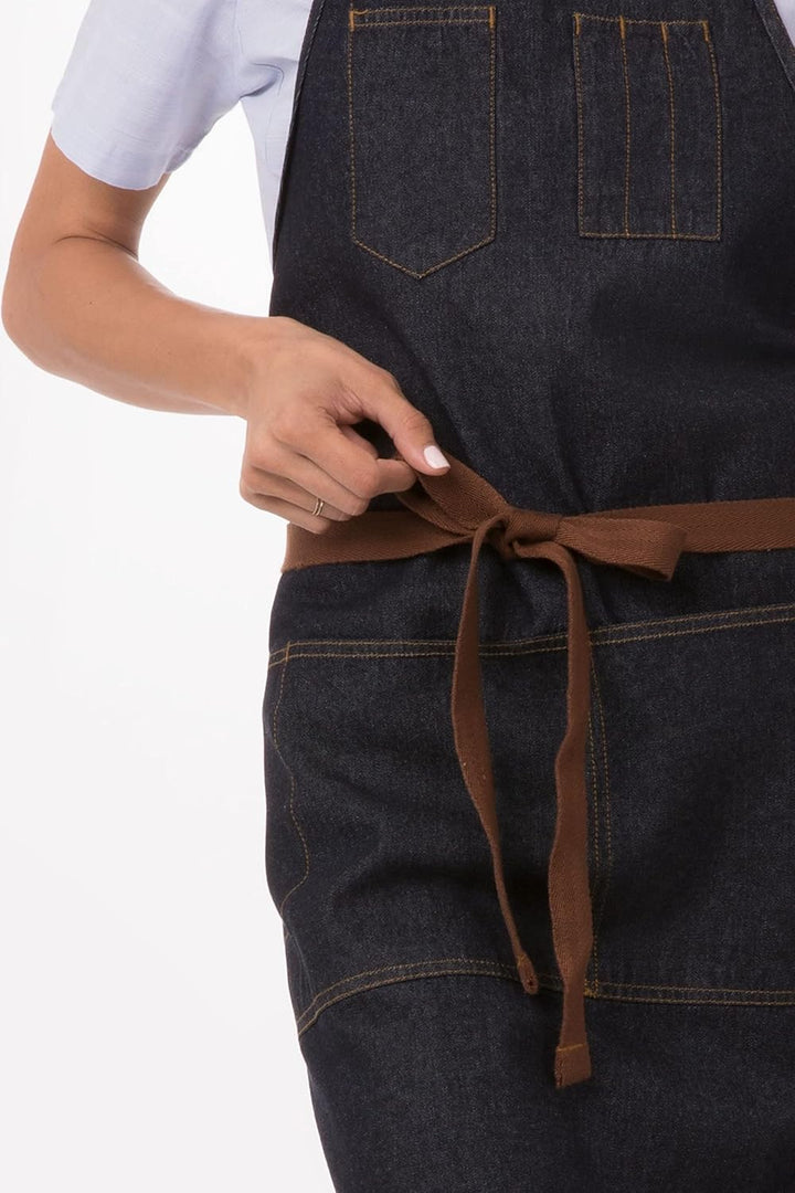 Chef Works Unisex Memphis Bib Apron, Indigo Blue, One Size indigoblau Memphis-Schürze, indigoblau Me