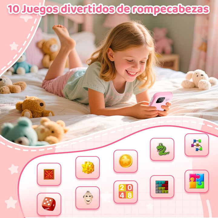 4G Kinderhandy Spielzeug mit Dual Kamera Kinderkamera 2.8 Inch Touchscreen Kindertelefon Lerntelefon