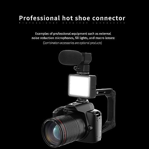 DSLR-Kamera, D5 F=2,7, 2,95 mm, 4K, 64 MP, 16-facher Zoom, Digitalkamera, HD-Nachtsicht, 120° Weitwi