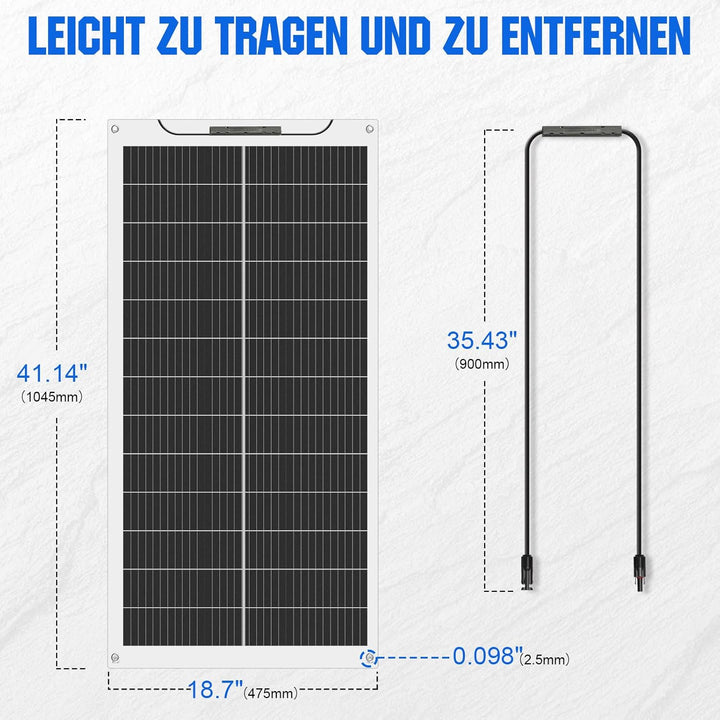 ECO-WORTHY 400 Watt 12V 4 Stücke 100W Flexible Solarpanel Mono Solarmodul PV für Balkon Wohnwagen Va