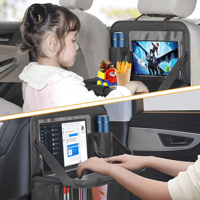 ERWEY Auto Organizer Kinder Rückenlehnenschutz mit Faltbar Tisch, Rücksitz Organizer mit 12 Zoll Pad