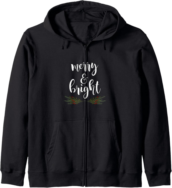 Merry & Bright Christmas Holiday Xmas Gift Kapuzenjacke