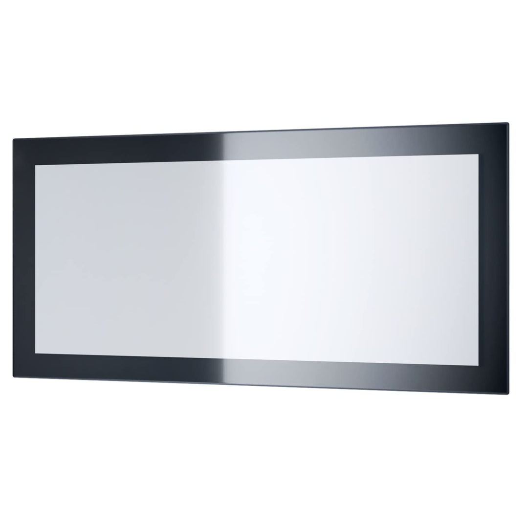 Vladon Spiegel Lima, Wandspiegel mit Rahmen im modernen Stil, Schwarz Hochglanz (89 x 45 cm), Schwar