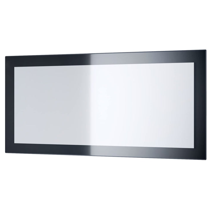 Vladon Spiegel Lima, Wandspiegel mit Rahmen im modernen Stil, Schwarz Hochglanz (89 x 45 cm), Schwar
