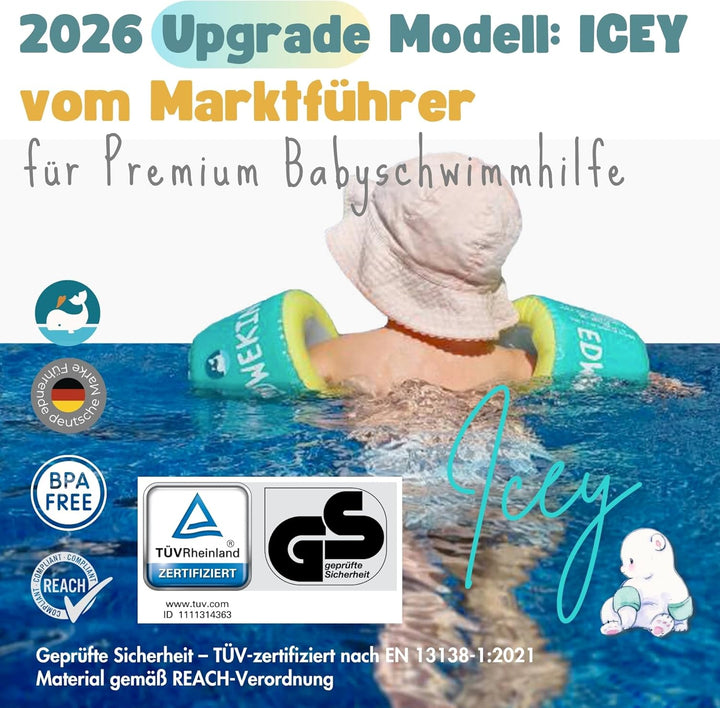 EDWEKIN® Premium Schwimmflügel | TÜV & GS-geprüft ✓ | Für Kinder 1–6 Jahre | BPA-frei & stylisches D
