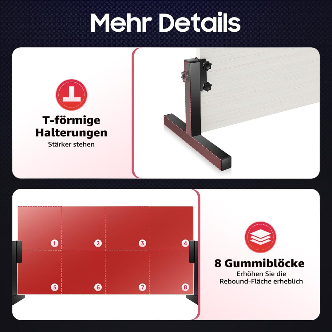 TESUGN Tischtennis Rebound Board, Tischtennis-Rückprallbrett, Countertop Ping Pong Return Board Indo