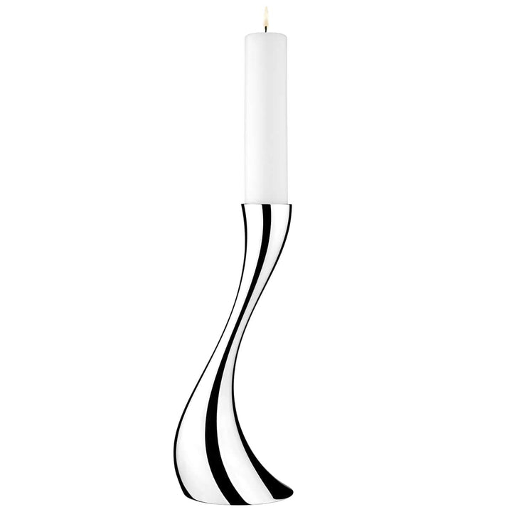 Georg Jensen Cobra Boden Kerzenhalter, Metall, Steel Silver, M, M