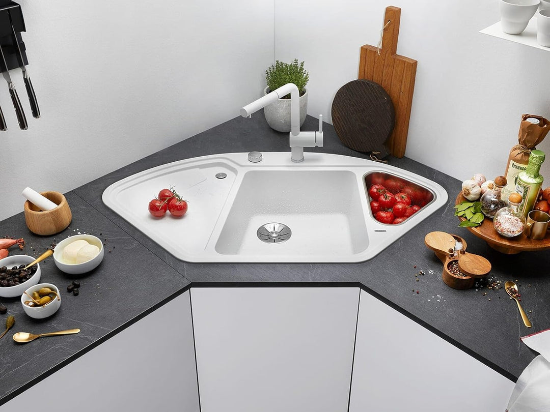 BLANCO DELTA II | SILGRANIT felsgrau | Einbauart: Einbau von Oben | Hauptbecken links | mit Ablauffe