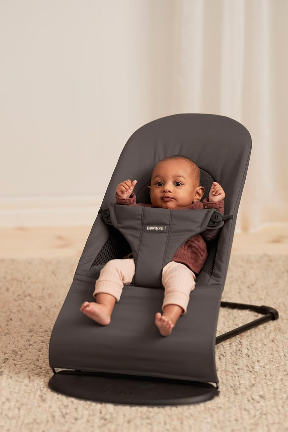 BabyBjörn Balance Soft Hängematte, Stoff/Jersey, Tri-Fabric, Dunkelgrau Stoff / Jersey Dunkelgrau, S