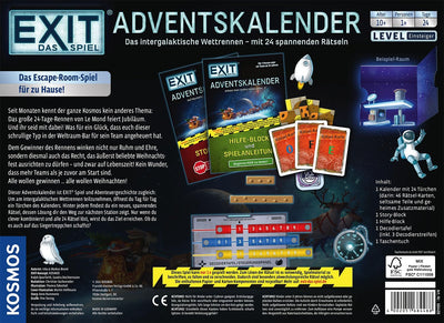 KOSMOS 684488 EXIT® - Das Spiel - Adventskalender 2024: Das intergalaktische Wettrennen, mit 24 span