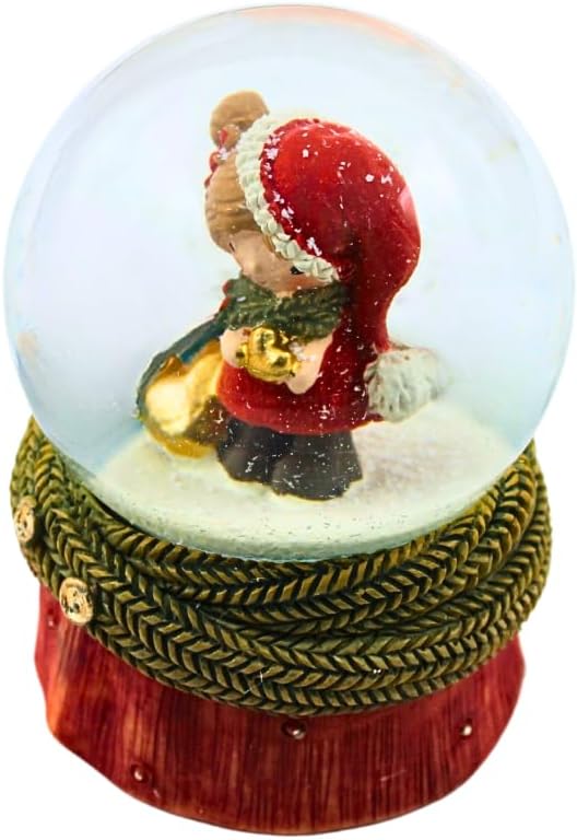 Dekohelden24 Schüttelkugel, Glaskugel Weihnachten, Weihnachtkugel, Schneekugel als Winterkind mit go